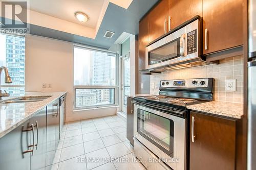 1404 - 1 Scott Street, Toronto, ON - Indoor Photo Showing Kitchen With Stainless Steel Kitchen With Double Sink With Upgraded Kitchen