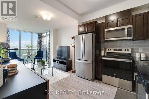 1208 - 128 King Street N, Waterloo, ON - Indoor Photo Showing Kitchen With Stainless Steel Kitchen