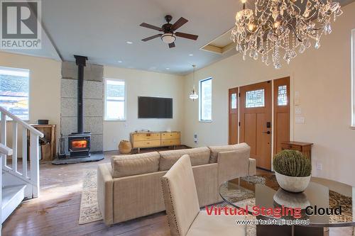 5709 Bridesville Townsite Road, Rock Creek, BC - Indoor With Fireplace