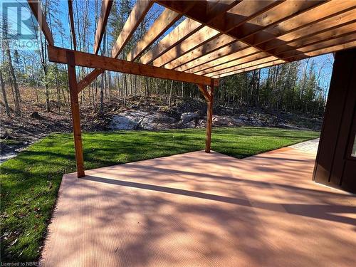 View of patio / terrace with a pergola - 40 Masson Lane, Callander, ON - Outdoor