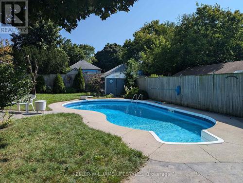 Back yard in summer - Main - 92 Price Street, London, ON - Outdoor With In Ground Pool With Backyard