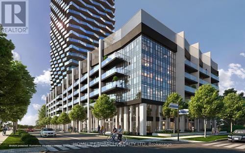 1210 - 36 Zorra Street, Toronto, ON - Outdoor With Balcony With Facade