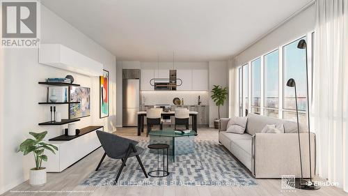 1210 - 36 Zorra Street, Toronto, ON - Indoor Photo Showing Living Room