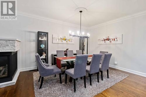 1195 Crestdale Road, Mississauga, ON - Indoor Photo Showing Dining Room With Fireplace