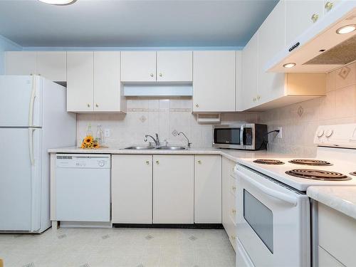 304-1560 Hillside Ave, Victoria, BC - Indoor Photo Showing Kitchen With Double Sink