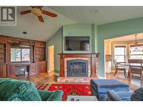 1829 Pleasant Valley Road, Armstrong, BC - Indoor Photo Showing Living Room With Fireplace