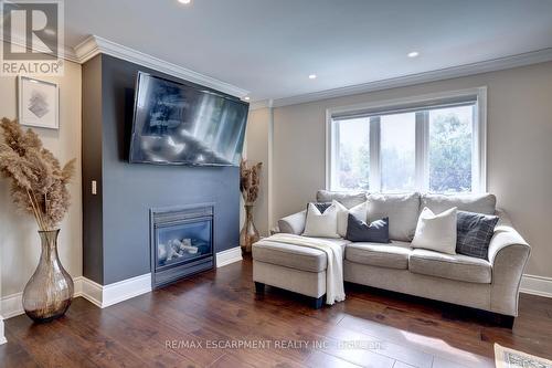 48 Palomino Drive, Hamilton, ON - Indoor Photo Showing Living Room With Fireplace