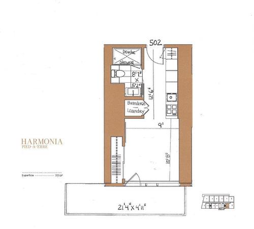 Plan (croquis) - 502-1155 Rue De La Montagne, Montréal (Ville-Marie), QC - Other