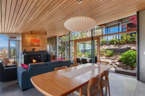 1430 Hillside Avenue, Penticton, BC -  Photo Showing Dining Room With Fireplace