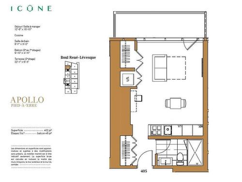 Drawing (sketch) - 203-1155 Rue De La Montagne, Montréal (Ville-Marie), QC - Other