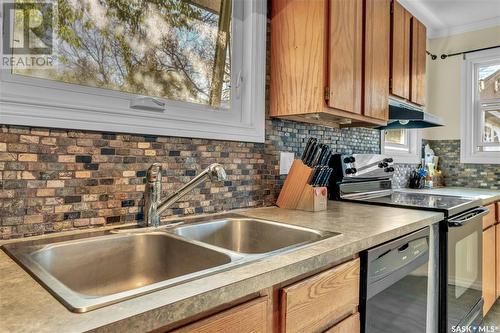 220 Elgin Crescent, Lumsden, SK - Indoor Photo Showing Kitchen With Double Sink