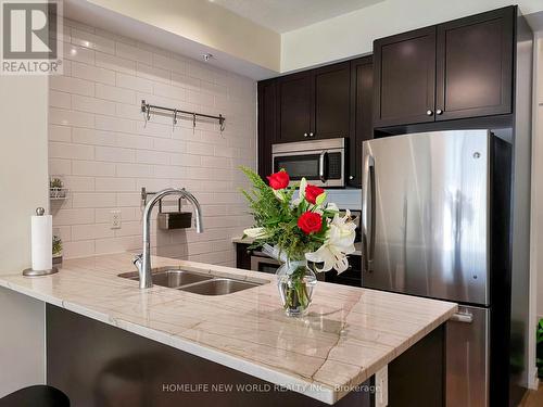 201 - 85 Robinson Street, Hamilton, ON - Indoor Photo Showing Kitchen With Double Sink