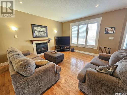 21 Arlington Avenue, Moose Jaw, SK - Indoor Photo Showing Living Room With Fireplace