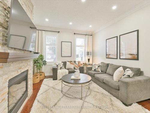 65 Seward Cres, Ajax, ON - Indoor Photo Showing Living Room With Fireplace