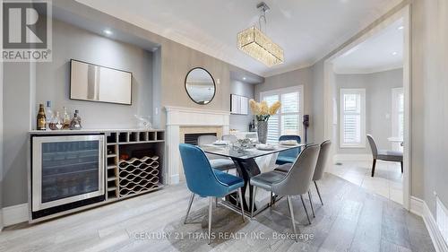 23 Santa Amato Crescent, Vaughan, ON - Indoor Photo Showing Dining Room With Fireplace