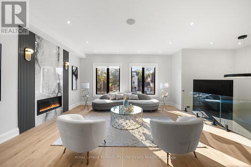 422 Hounslow Avenue, Toronto, ON - Indoor Photo Showing Living Room With Fireplace