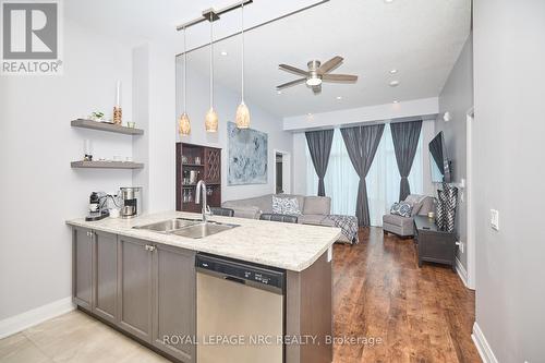 601 - 16 Concord Place, Grimsby, ON - Indoor Photo Showing Kitchen With Double Sink