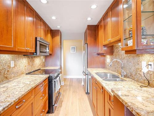 106-103 Gorge Rd East, Victoria, BC - Indoor Photo Showing Kitchen With Double Sink With Upgraded Kitchen