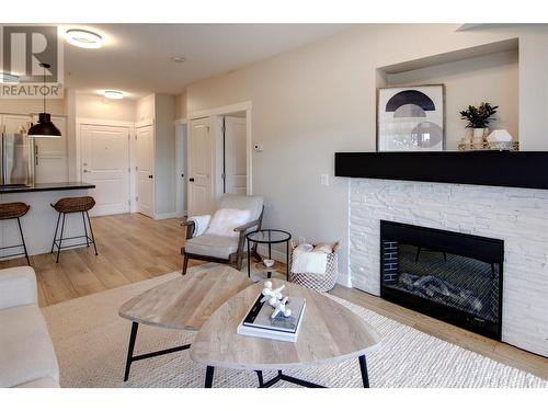 3533 Carrington Road Unit# 214, West Kelowna, BC - Indoor Photo Showing Living Room With Fireplace