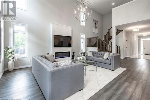 955 Stonecliffe Walk, Kitchener, ON - Indoor Photo Showing Living Room With Fireplace