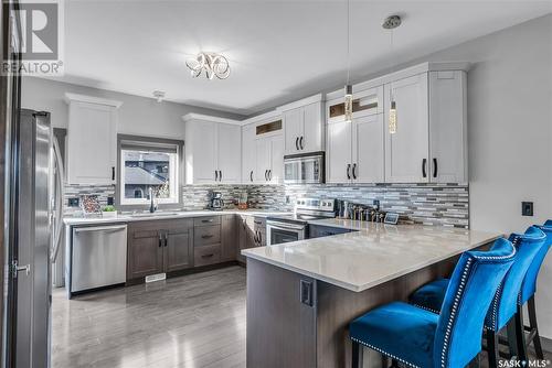 558 Evergreen Boulevard, Saskatoon, SK - Indoor Photo Showing Kitchen With Stainless Steel Kitchen With Upgraded Kitchen