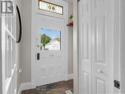 Entrance way with closet and stained glass - 