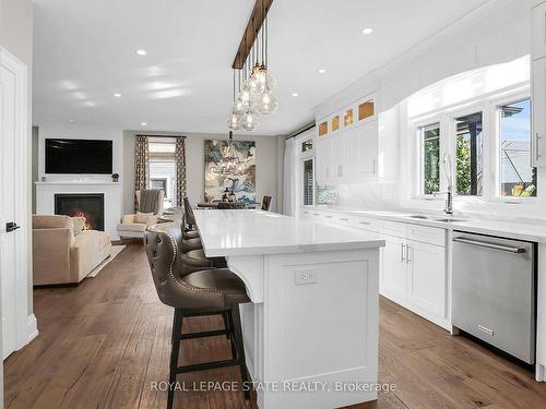 26A Baker Rd N, Grimsby, ON - Indoor Photo Showing Kitchen With Fireplace With Upgraded Kitchen