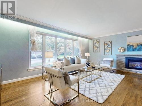 6 Morewood Crescent, Toronto, ON - Indoor Photo Showing Living Room With Fireplace