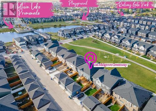 Walk to the Pond & Park - 138 Midgrove Greenway Sw, Airdrie, AB - Outdoor With View