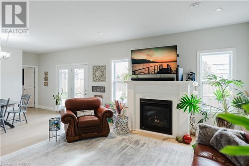 1050 Waterloo Street Unit# 3, Saugeen Shores, ON - Indoor Photo Showing Living Room With Fireplace