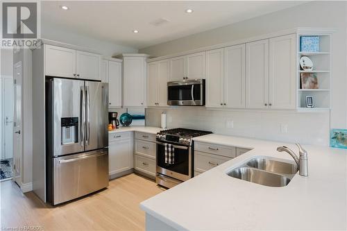 1050 Waterloo Street Unit# 3, Saugeen Shores, ON - Indoor Photo Showing Kitchen With Stainless Steel Kitchen With Double Sink