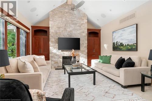 1100 Haydonbridge Court, Peel, ON - Indoor Photo Showing Living Room With Fireplace