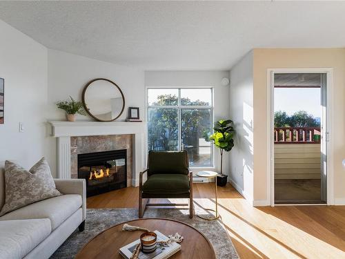 401-2511 Quadra St, Victoria, BC - Indoor Photo Showing Living Room With Fireplace