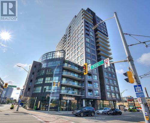 1602 - 1 Victoria Street S, Kitchener, ON - Outdoor With Balcony With Facade