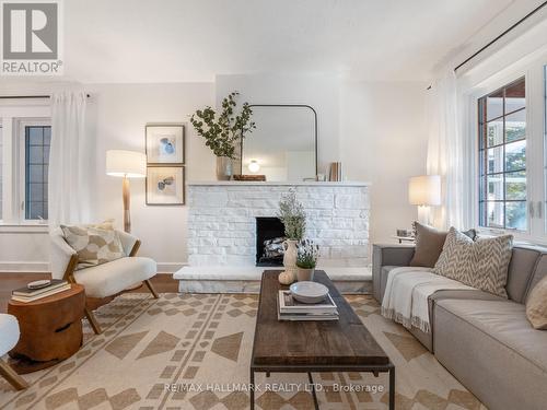 28 Juniper Avenue, Toronto, ON - Indoor Photo Showing Living Room With Fireplace