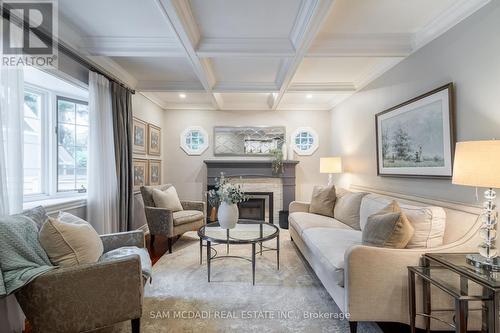 62 Minnewawa Road, Mississauga, ON - Indoor Photo Showing Living Room With Fireplace