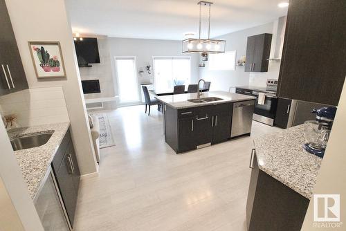 9838 207A St Nw, Edmonton, AB - Indoor Photo Showing Kitchen With Double Sink With Upgraded Kitchen