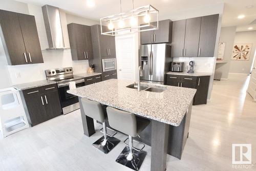 9838 207A St Nw, Edmonton, AB - Indoor Photo Showing Kitchen With Double Sink With Upgraded Kitchen