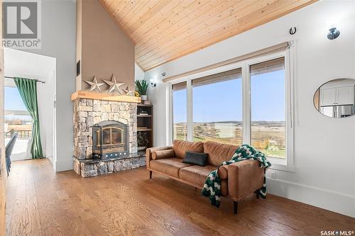 Cooke Acreage - Auction Mart Rd, Corman Park Rm No. 344, SK - Indoor Photo Showing Living Room With Fireplace