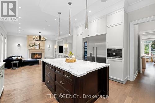 11 Burrows Avenue, Toronto, ON - Indoor Photo Showing Kitchen With Fireplace With Upgraded Kitchen