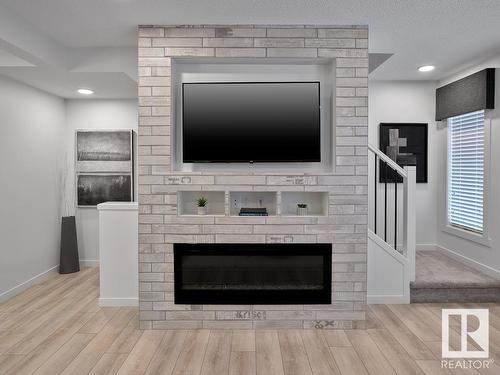 22841 84 Av Nw, Edmonton, AB - Indoor Photo Showing Living Room With Fireplace