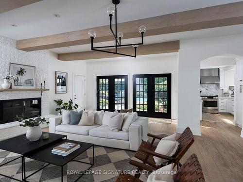 892 Tennyson Ave, Mississauga, ON - Indoor Photo Showing Living Room With Fireplace