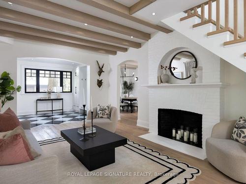 892 Tennyson Ave, Mississauga, ON - Indoor Photo Showing Living Room With Fireplace