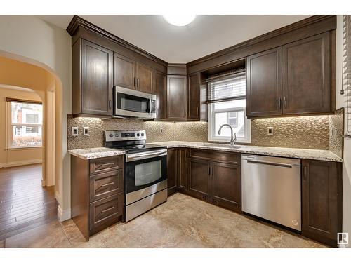 10466 148 St Nw, Edmonton, AB - Indoor Photo Showing Kitchen With Stainless Steel Kitchen