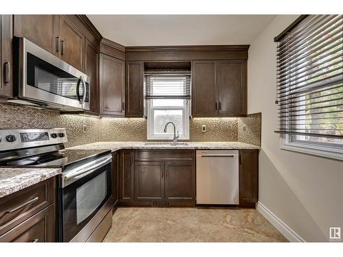 10466 148 St Nw, Edmonton, AB - Indoor Photo Showing Kitchen With Stainless Steel Kitchen With Upgraded Kitchen