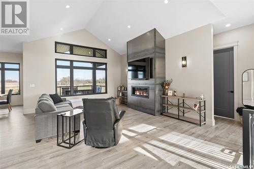 65 Grandview Trail, Corman Park Rm No. 344, SK - Indoor Photo Showing Living Room With Fireplace