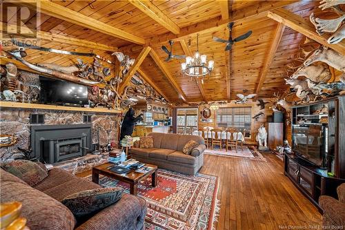 8012 Route 112, Brunswick Parish, NB - Indoor Photo Showing Living Room With Fireplace