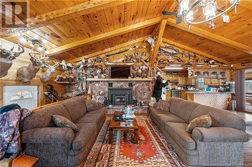 8012 Route 112, Brunswick Parish, NB - Indoor Photo Showing Living Room With Fireplace