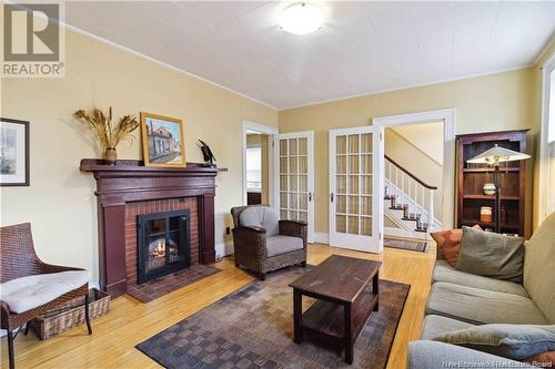 445 George Street, Fredericton, NB - Indoor Photo Showing Living Room With Fireplace