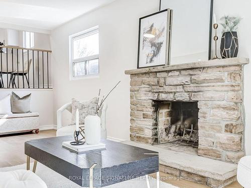 316 Cherokee Blvd, Toronto, ON - Indoor Photo Showing Living Room With Fireplace